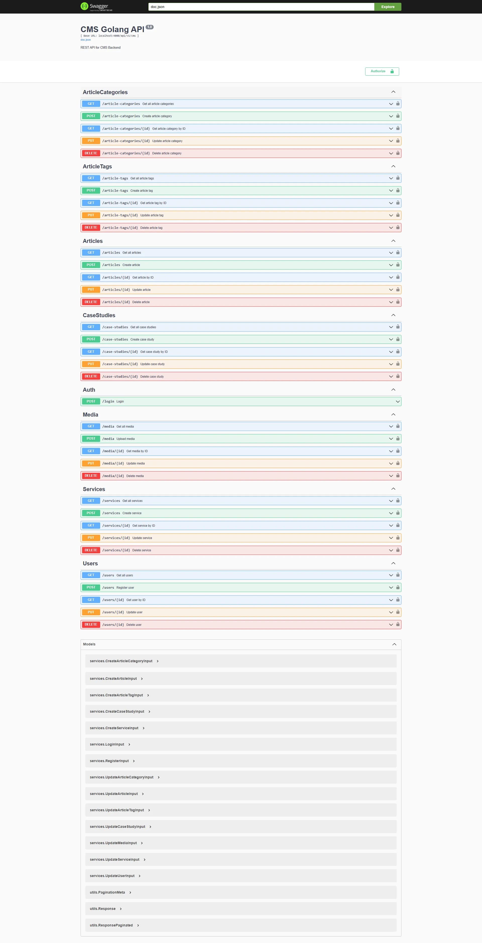 CMS Golang preview